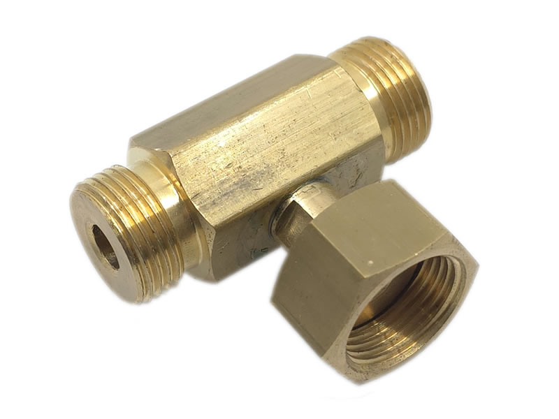 Racord T GPL M20x1,5 cu 1 filet interior și 2 filete exterioare pentru regulator de presiune