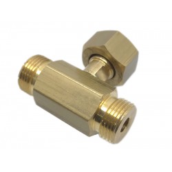 RACORD T GPL M20X1,5 CU 1 FILET INTERIOR ȘI 2 FILETE EXTERIOARE – PENTRU REGULATOR DE PRESIUNE