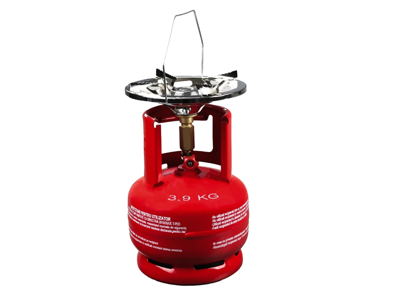 Butelie GPL camping cu arzator, din metal, 5 litri Butelie GPL camping cu arzator, din metal, 5 litri
