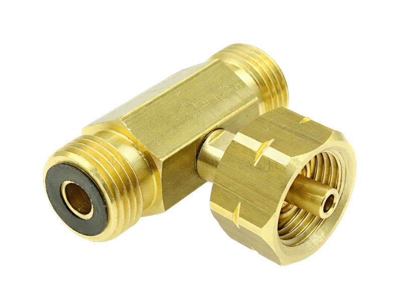 Conector butelie GPL 21.8 LH cu 2 ieșiri 21.8 – splitter butelie gaz Conector butelie GPL 21.8 LH cu 2 ieșiri 21.8 – splitter butelie gaz