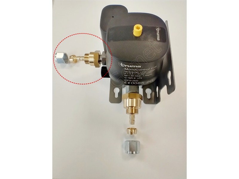 CONECTOR DREPT FILET INTERIOR M 16×1.5 LA CONDUCTA FLEXIBILA D.8 MM (PT. REGULATOR TRUMA)