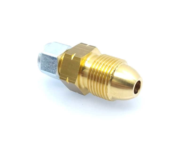 ADAPTOR ALIMENTARE CU GPL PENTRU BUTELIE ENGLEZEASCA FILET EXT. G 5/8 STANGA LA CONDUCTA FLEXIBILA 8 MM