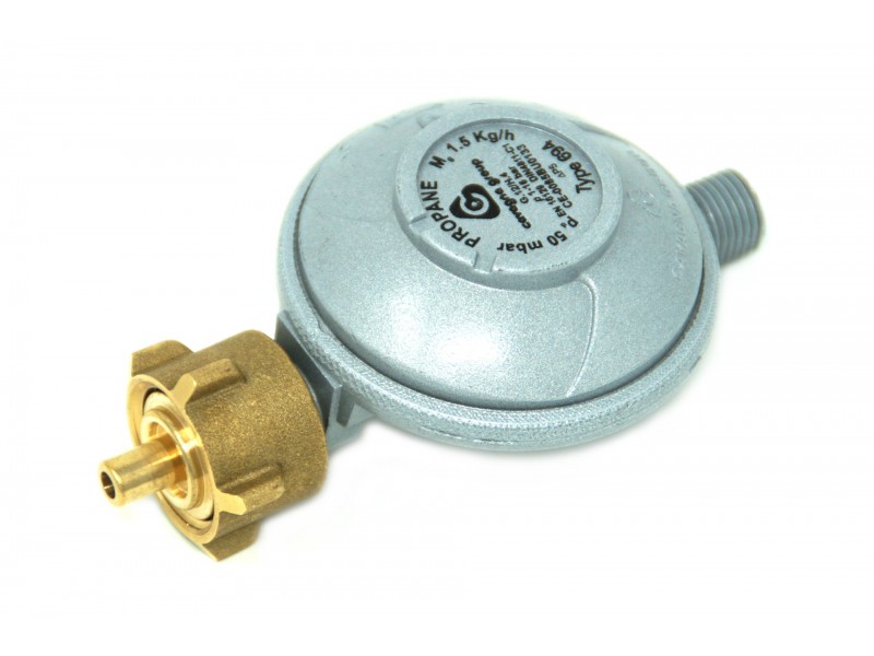Regulator de presiune gaz pentru butelie Romania, 50 mbari, 1,5 kg/h, iesire filet 1/4" 