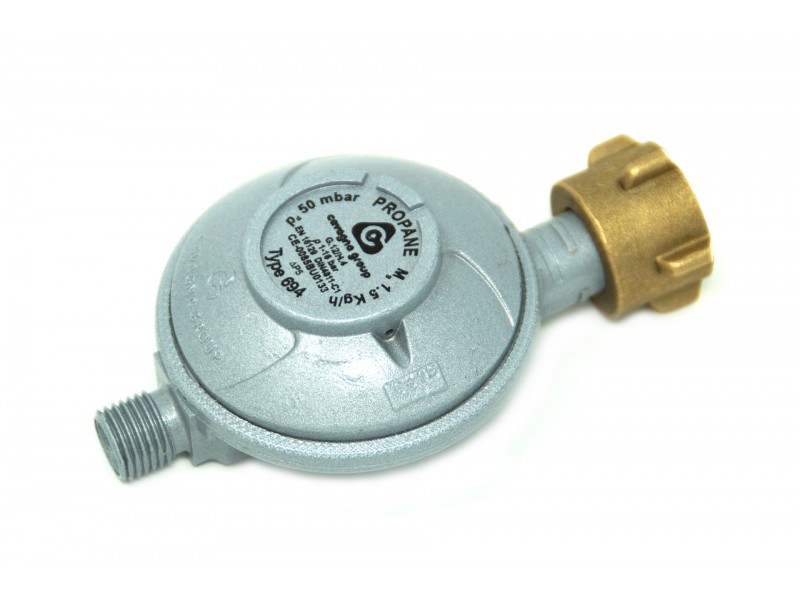 Regulator de presiune gaz pentru butelie Romania, 50 mbari, 1,5 kg/h, iesire filet 1/4" 
