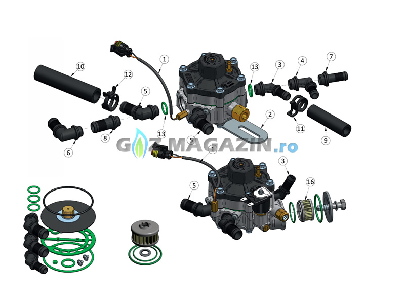KIT REVIZIE MEMBRANE VAPORIZATOR AC R02 120 KIT REVIZIE MEMBRANE VAPORIZATOR AC R02 120